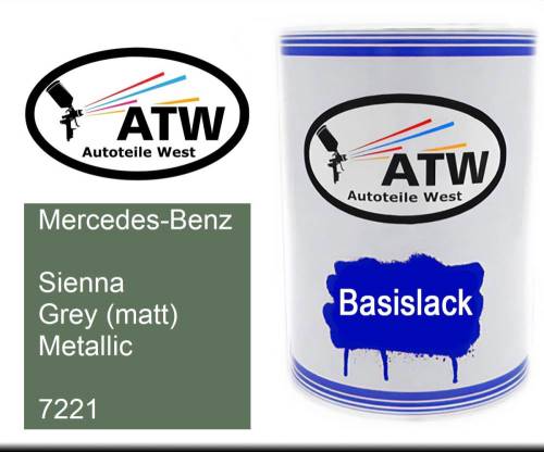 Mercedes-Benz, Sienna Grey (matt) Metallic, 7221: 500ml Lackdose, von ATW Autoteile West.